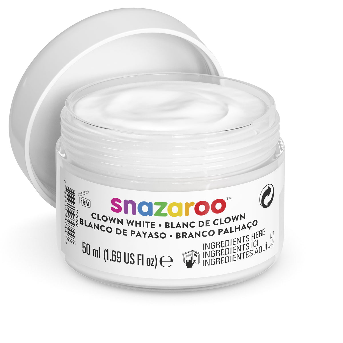 Snazaroo Körper- und Gesichtsschminke - Clown White 50 ml