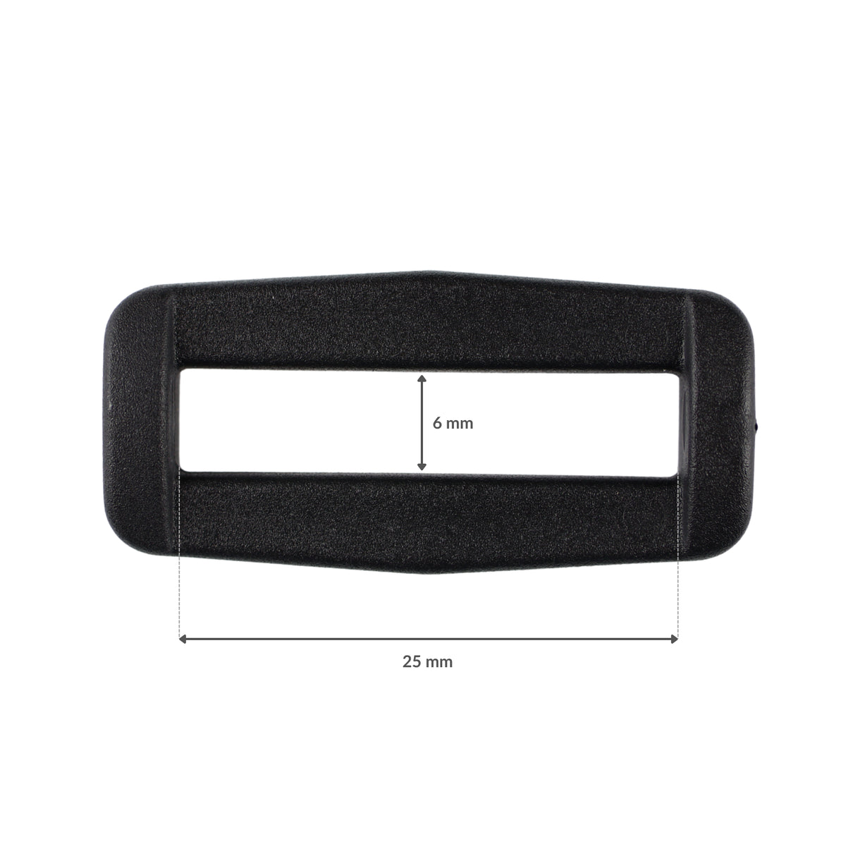 Kunststoff-Stegschnalle - 25/6 mm (a) schwarz 1 Stk.