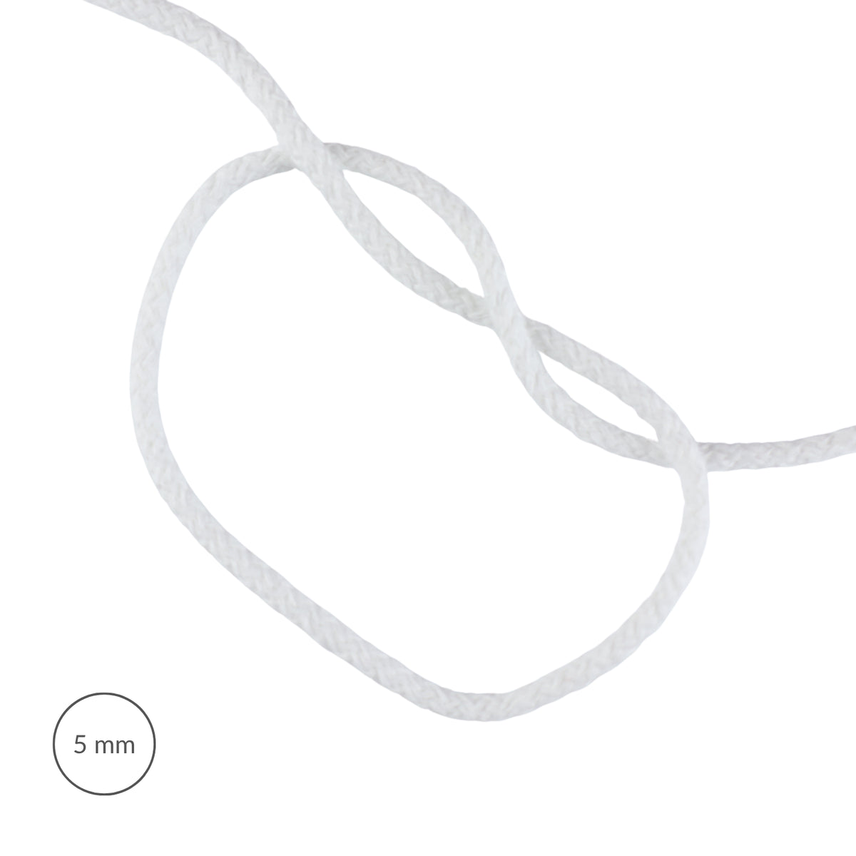 Cord - Cotton 5 mm/1 m white