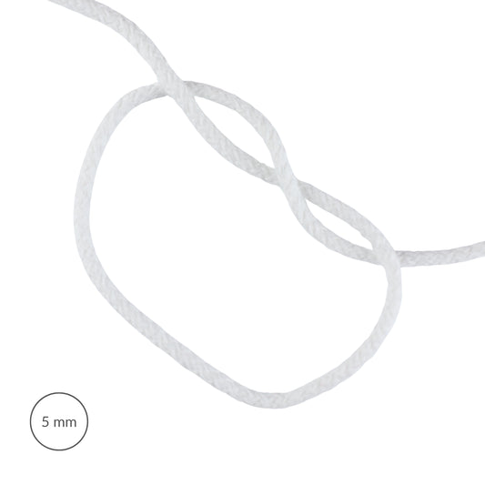 Cord - Cotton 5 mm/1 m white