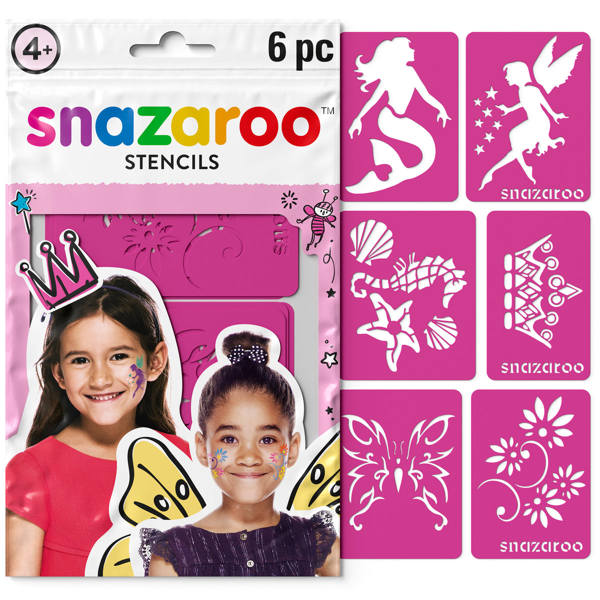 Snazaroo Gesichtsmal-Schablonen - Mädchen 6 Stk.