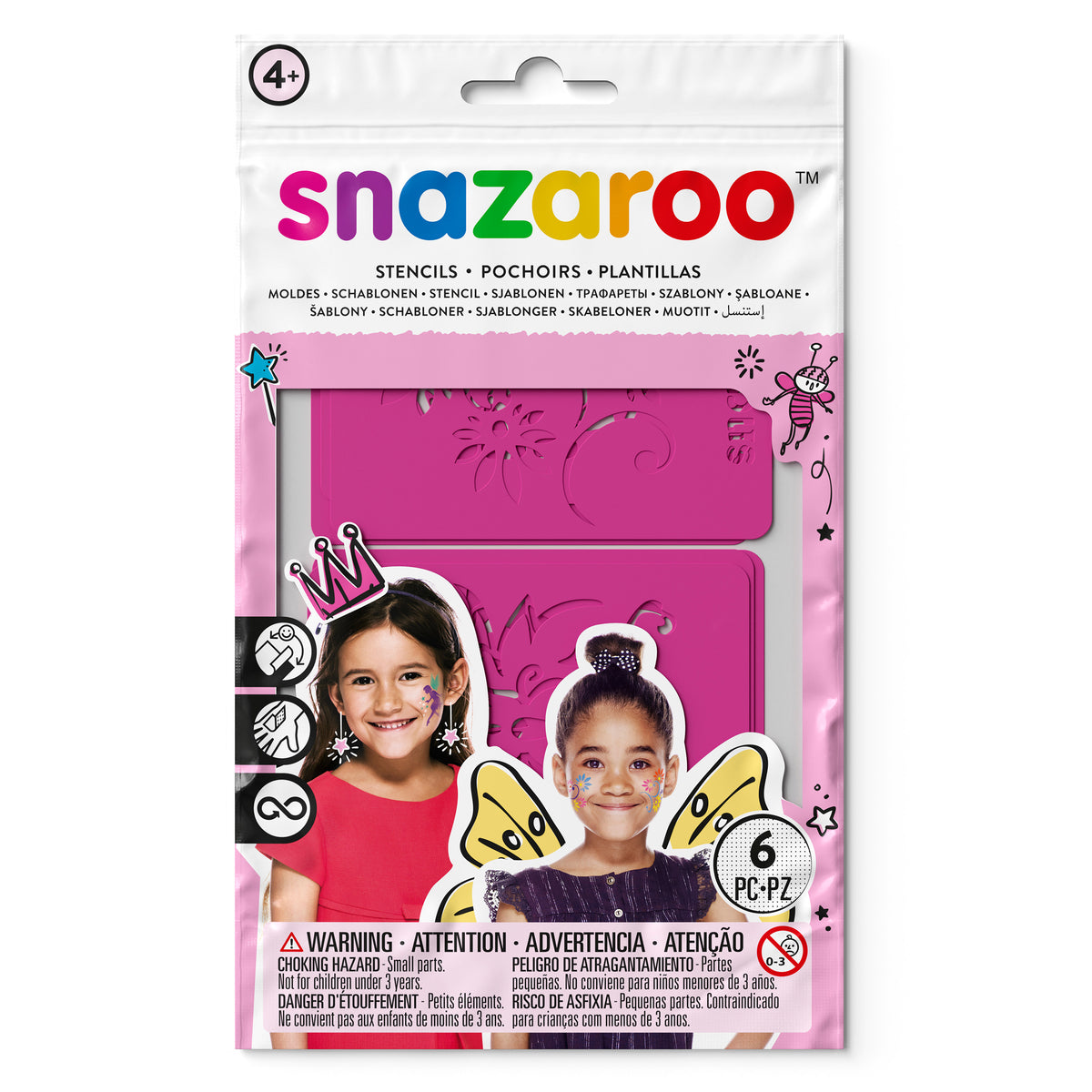 Snazaroo Gesichtsmal-Schablonen - Mädchen 6 Stk.
