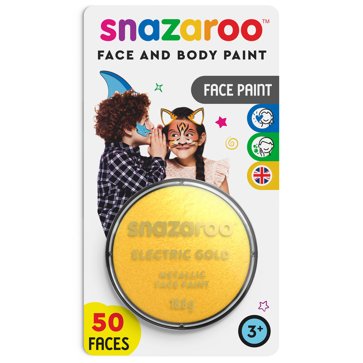 Farba do ciała i twarzy Snazaroo Metaliczna - Złoty 18 ml