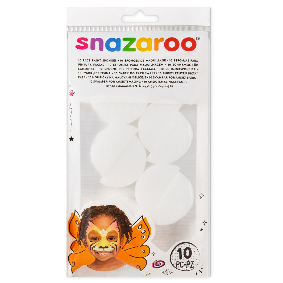 Snazaroo face painting sponges - half-round 10 pcs
