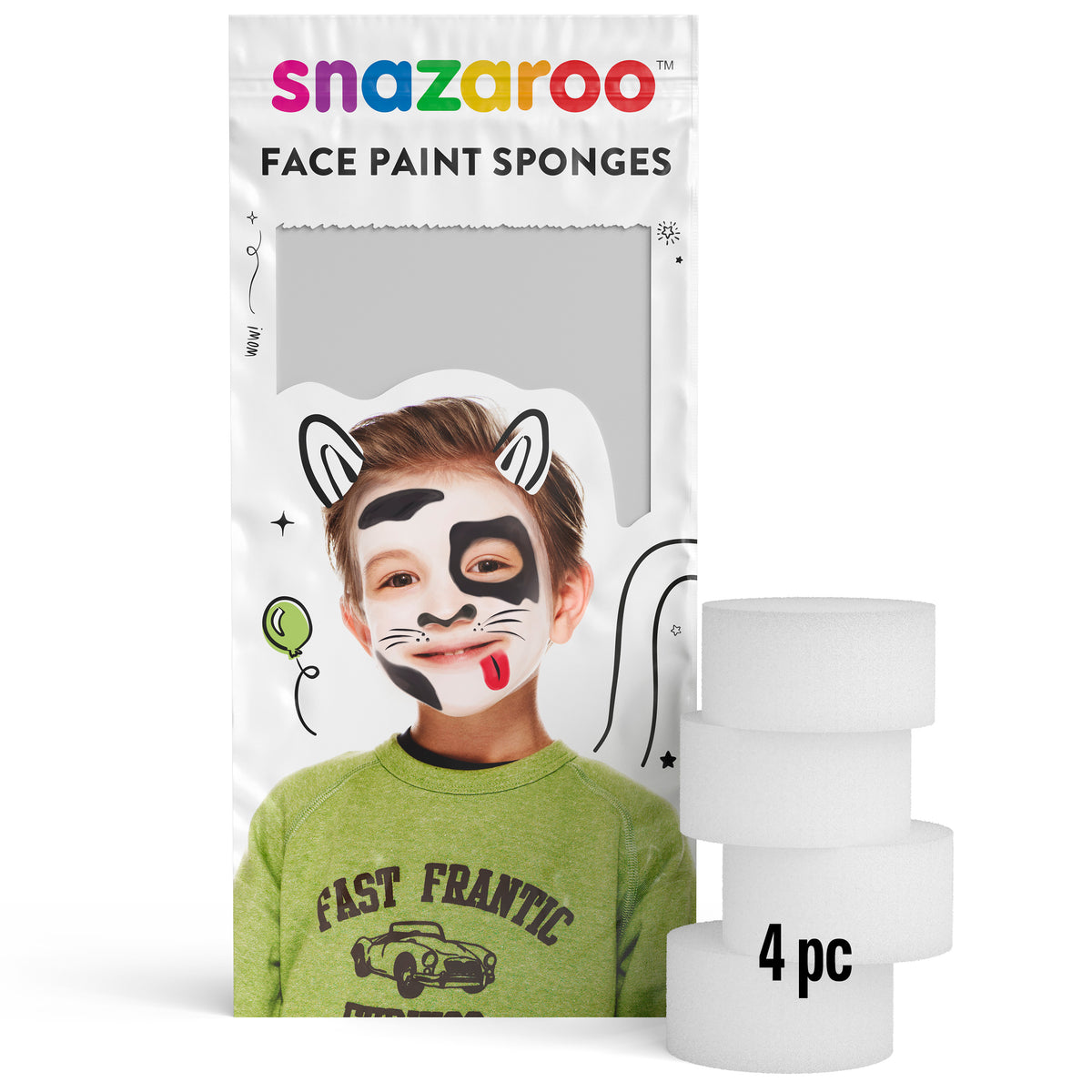 Snazaroo Face Painting Sponges - round, 4 pcs.