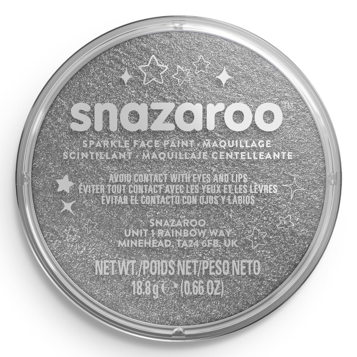 Snazaroo Glitzer Körper- und Gesichtsschminke - Metallic Anthrazit 18 ml