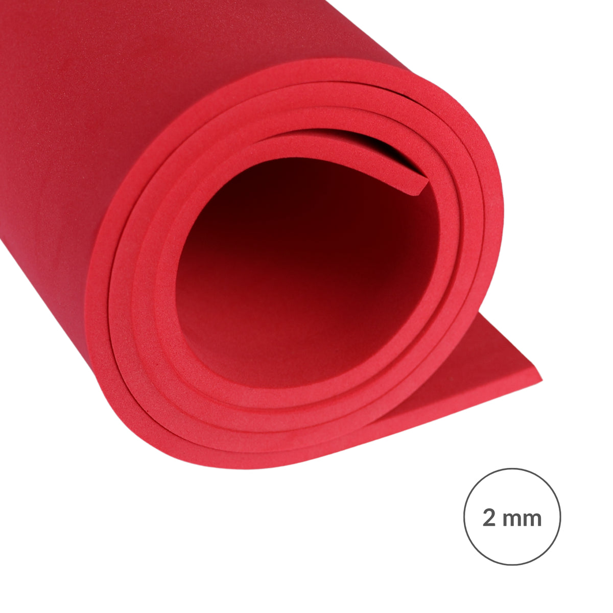 EVA foam 65 kg/m3, 2 mm red - 100x50 cm