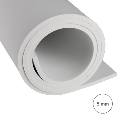 Pianka EVA 65 kg/m3, 5 mm samoprzylepna biała - 50x50 cm
