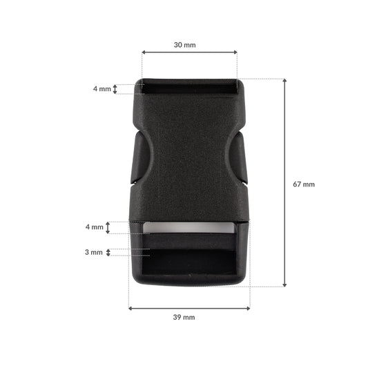 Klamra plastikowa - 30x67 mm czarna 1 szt.