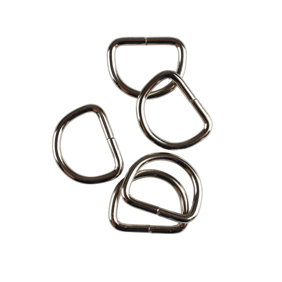 Metal D-ring - 20/15/3 mm nickel 1 pc.