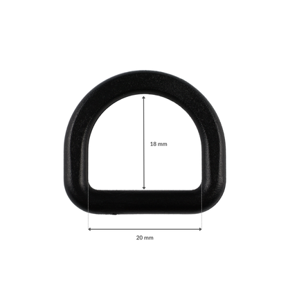 Kunststoff-Halbring - 20/18 mm schwarz 1 Stk.