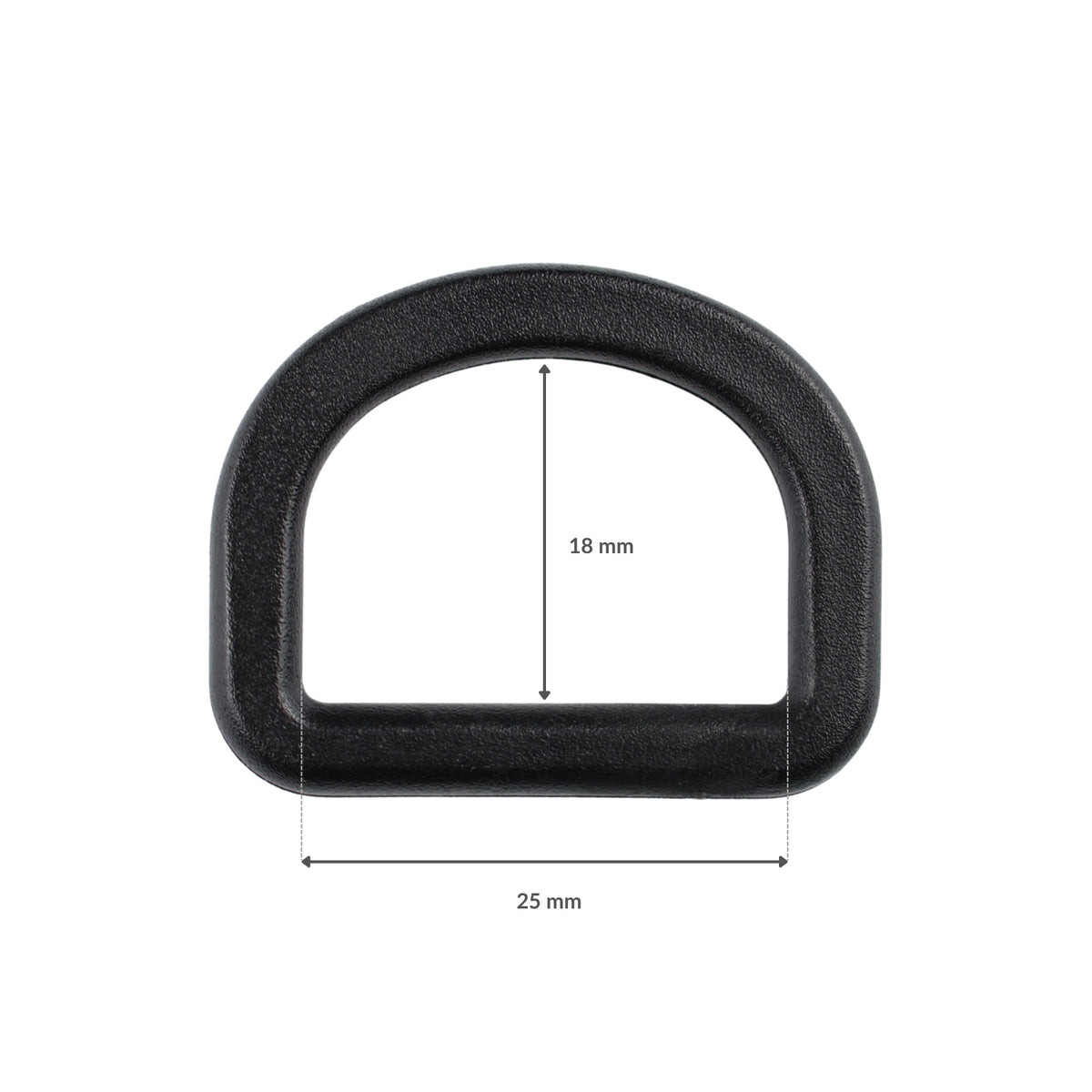 Kunststoff-Halbring - 25/18 mm schwarz 1 Stk.