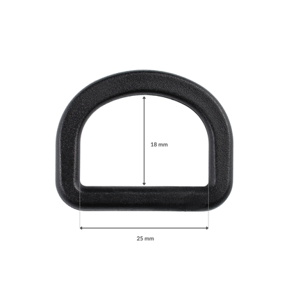 Kunststoff-Halbring - 25/18 mm schwarz 1 Stk.