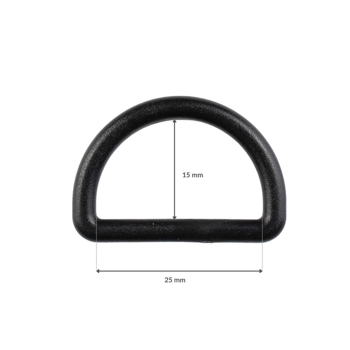 Plastic D-ring - 25/15 mm black 1 pc.