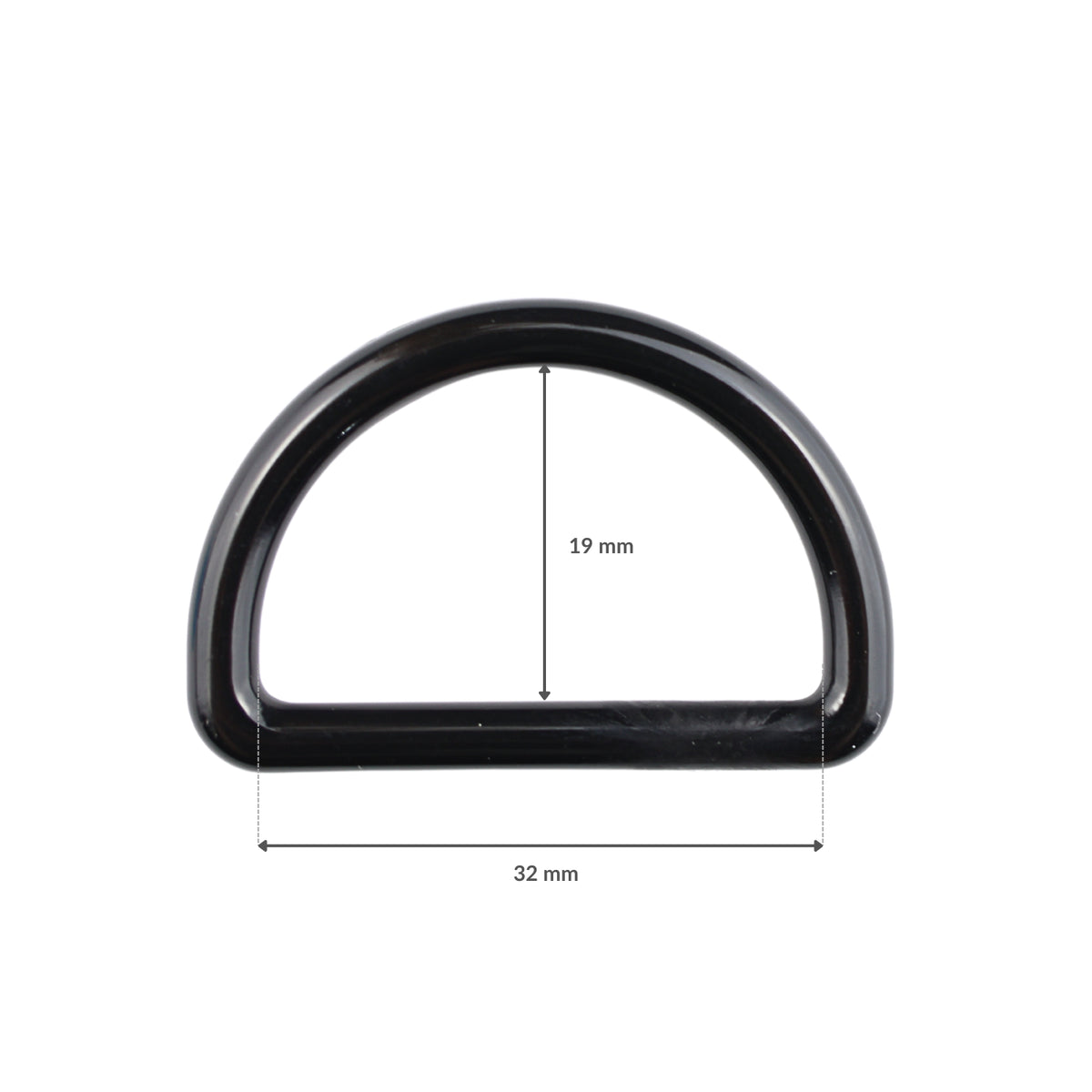 Kunststoff-Halbring - 30/19 mm schwarz 1 Stk.