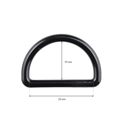 Kunststoff-Halbring - 30/19 mm schwarz 1 Stk.