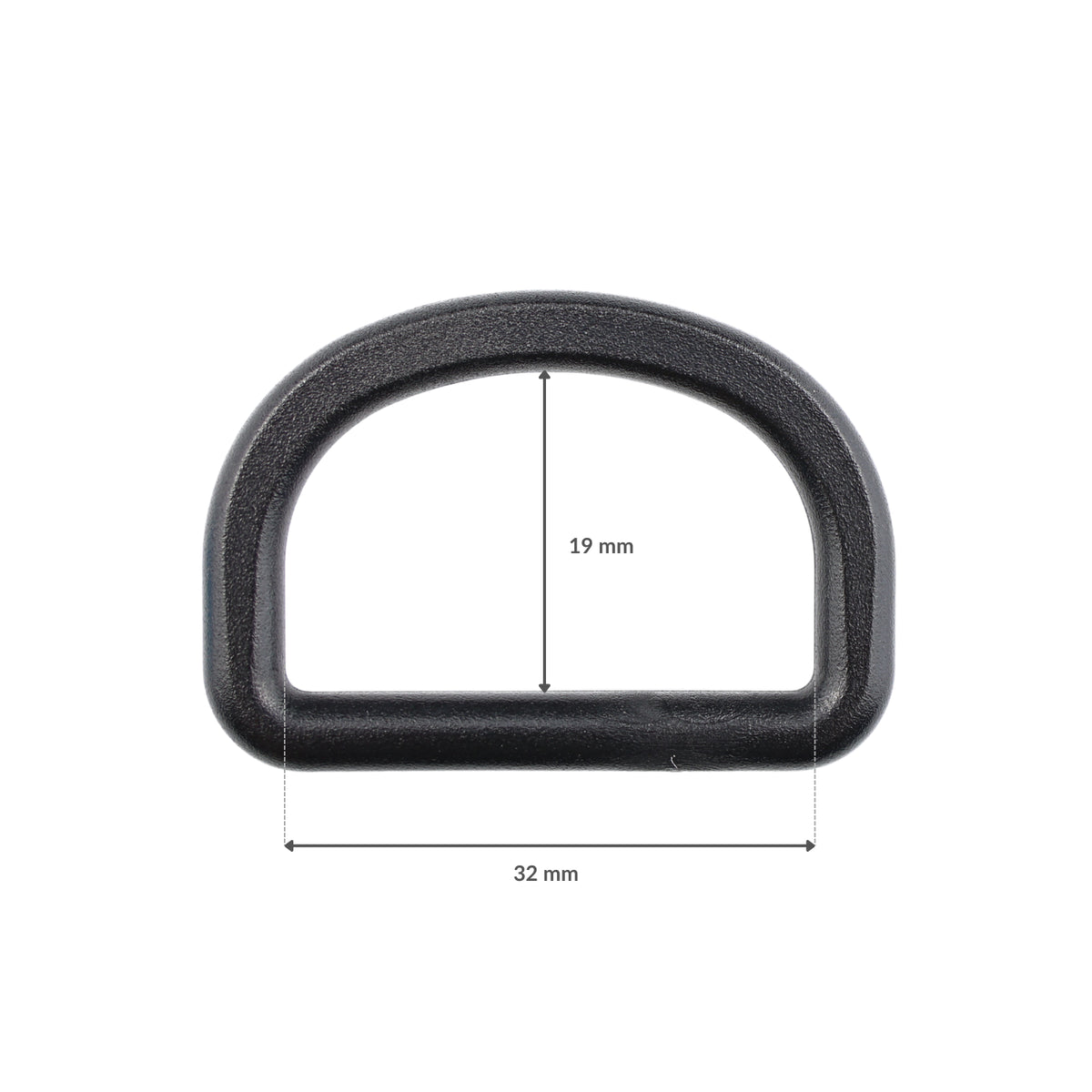 Kunststoff-Halbring - 32/19 mm schwarz 1 Stk.