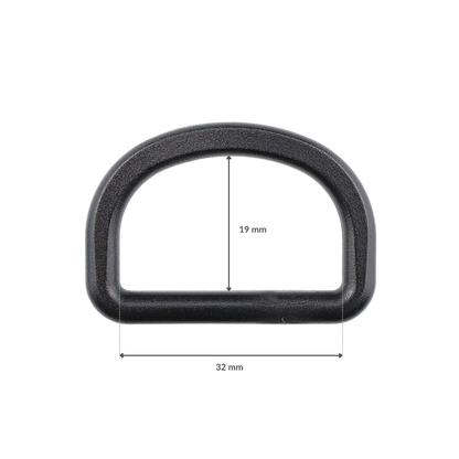 Kunststoff-Halbring - 32/19 mm schwarz 1 Stk.