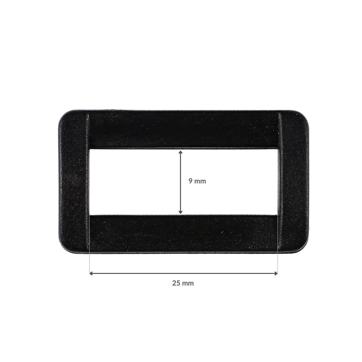 Plastic buckle - 25/9 mm black 1 pc.