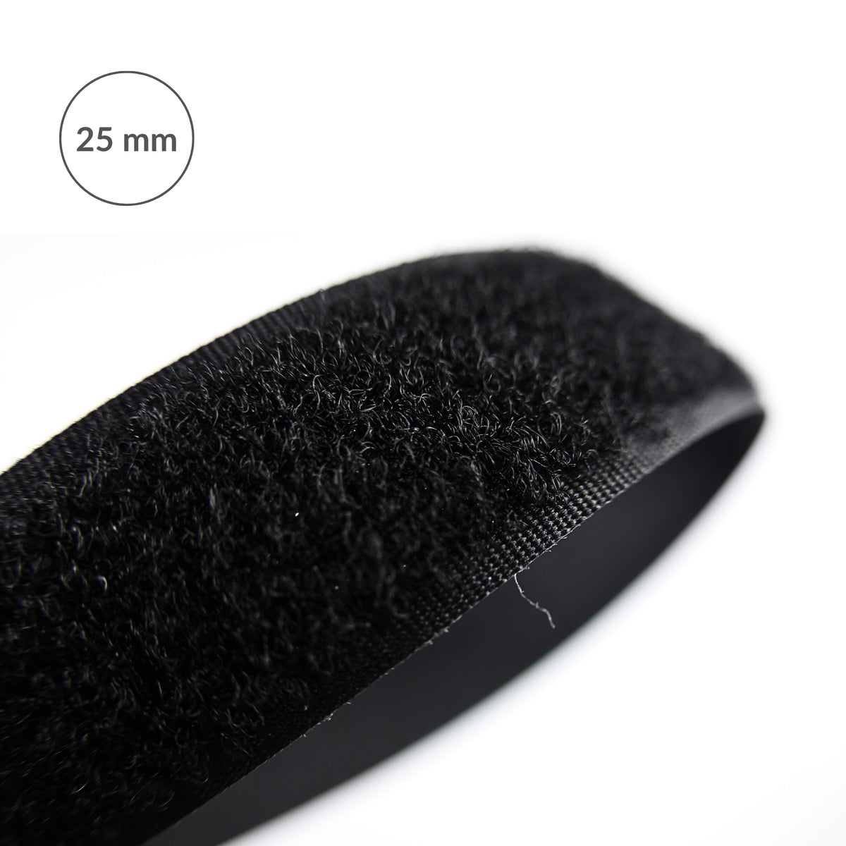 Velcro tape - loop 25 mm/1 m black