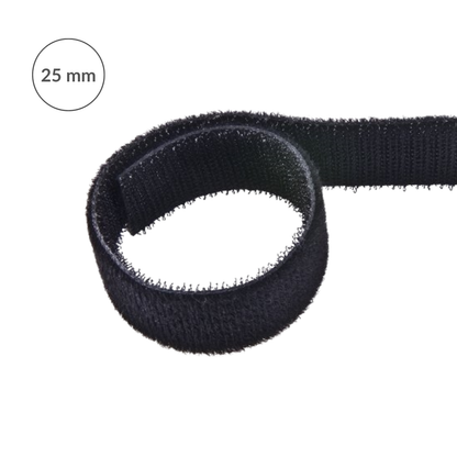 Klettband doppelseitig 25 mm/1 m Nylon schwarz