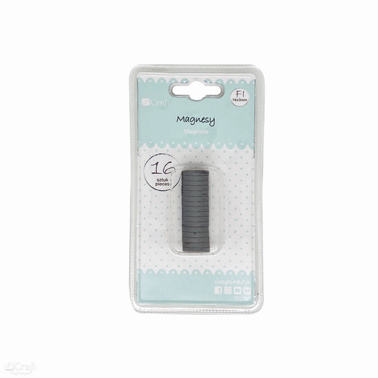 Magnesy DpCraft - Średnica 16 mm x 3 mm, 16 szt.