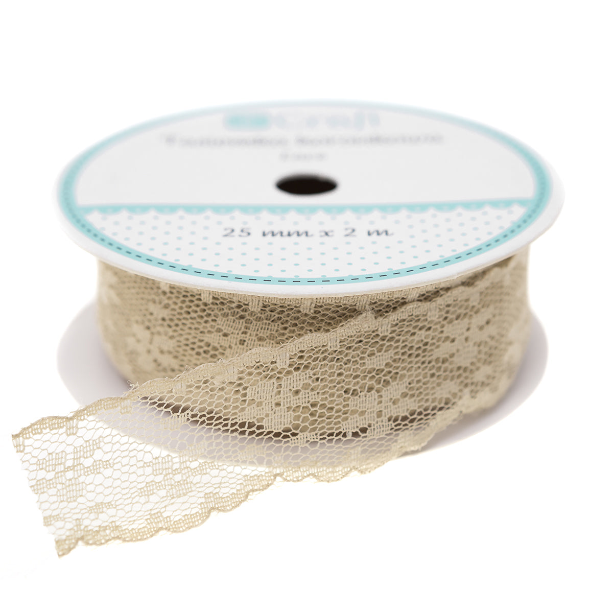 DpCraft Spitzenband - 2,5 cm x 2 m beige